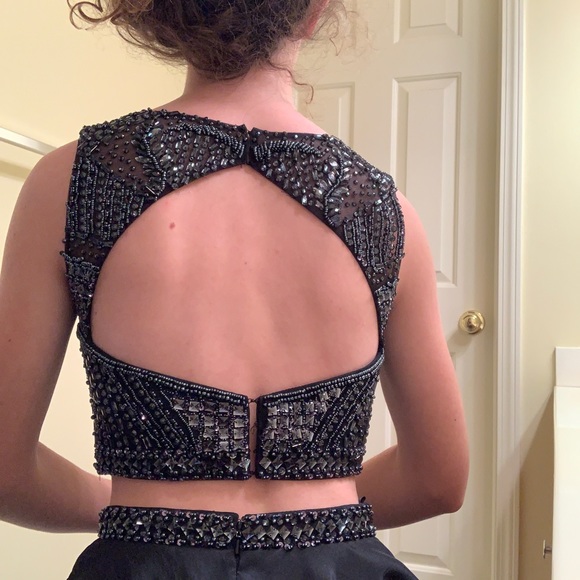 Milano Formals 2 Piece Black Dress - Picture 5 of 8